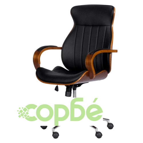 Офис стол Comfortino 6402 в стил Президентски - орех и черен ➤ топ цена ➤ sorbe.bg