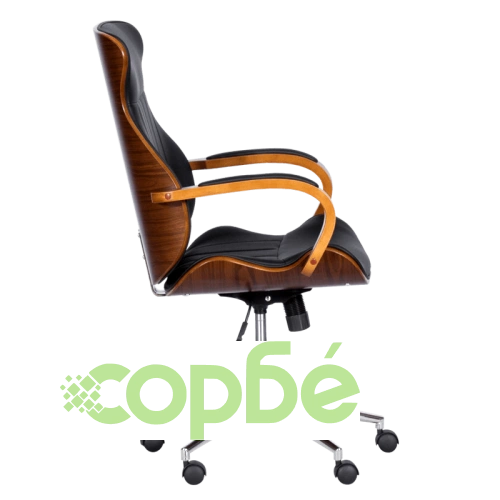 Офис стол Comfortino 6402 в стил Президентски - орех и черен ➤ топ цена ➤ sorbe.bg