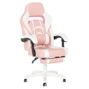 Геймърски стол Comfortino 6314 в бяло и розово