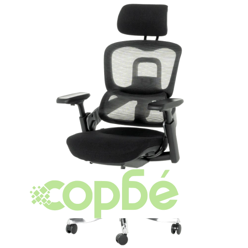 Ергономичен офис стол METZ в черно ➤ топ цена ➤ sorbe.bg