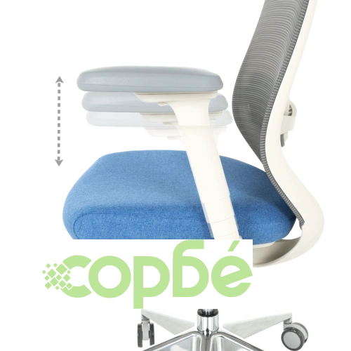 Ергономичен офис стол GLAND в синьо-сиво ➤ топ цена ➤ sorbe.bg