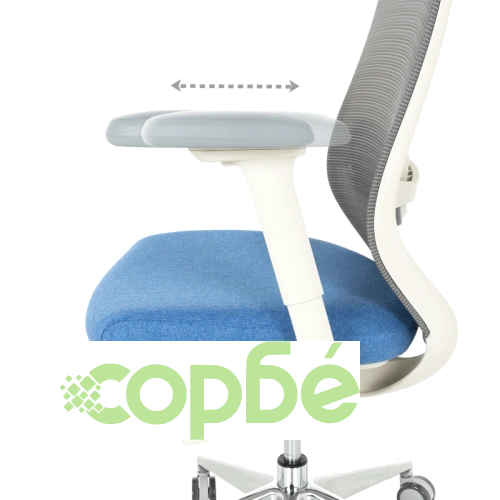 Ергономичен офис стол GLAND в синьо-сиво ➤ топ цена ➤ sorbe.bg