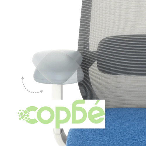 Ергономичен офис стол GLAND в синьо-сиво ➤ топ цена ➤ sorbe.bg