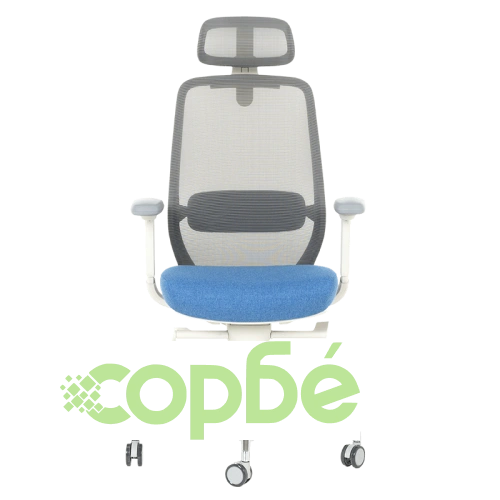 Ергономичен офис стол GLAND в синьо-сиво ➤ топ цена ➤ sorbe.bg