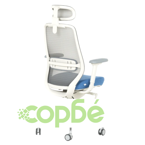 Ергономичен офис стол GLAND в синьо-сиво ➤ топ цена ➤ sorbe.bg