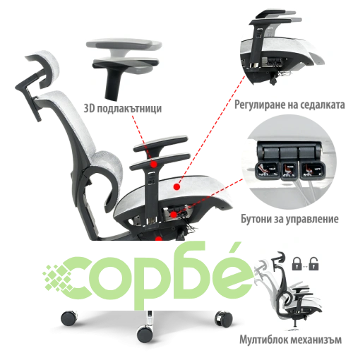 Ергономичен офис стол DELTA с модерен дизайн ➤ топ цена ➤ sorbe.bg