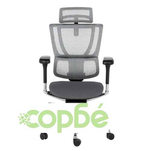 Ергономичен офис стол ERGOHUMAN IOO ELITE 2 - черен и сив ➤ топ цена ➤ sorbe.bg