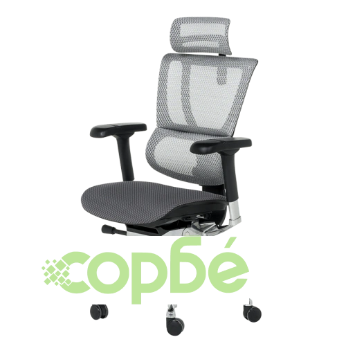 Ергономичен офис стол ERGOHUMAN IOO ELITE 2 - черен и сив ➤ топ цена ➤ sorbe.bg