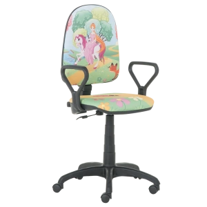 Престижен детски стол с подлакътници - принцеси