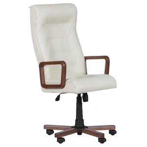 Президентски офис стол Royal wood - бял LUX 