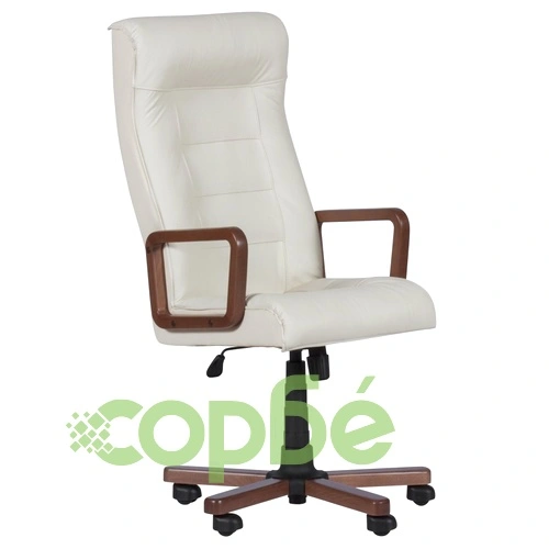 Президентски офис стол Royal wood - бял LUX  ➤ топ цена ➤ sorbe.bg