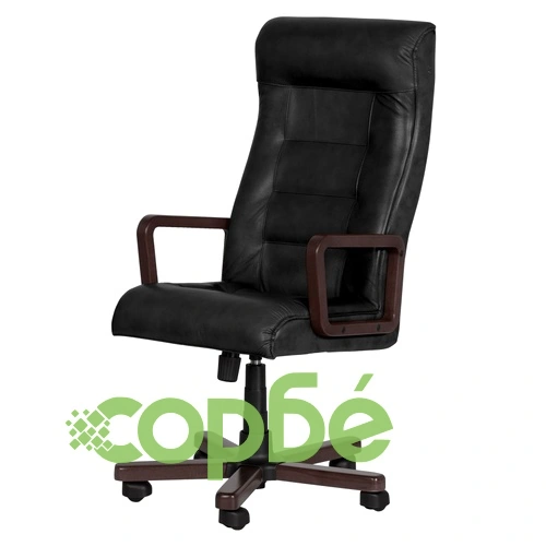 Президентски офис стол Royal wood - черен LUX  ➤ топ цена ➤ sorbe.bg