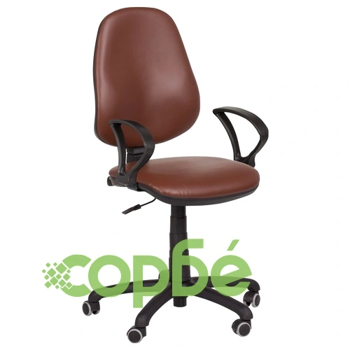 Офис стол Polo (с подлакътници)  - тъмно кафяв ➤ топ цена ➤ sorbe.bg