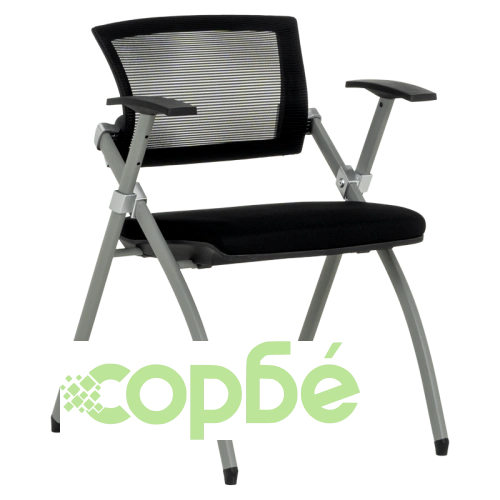 Черен Посетителски Стол Comfortino 1703 с Дишаща Облегалка ➤ топ цена ➤ sorbe.bg