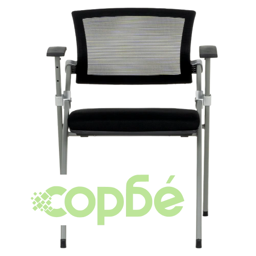 Черен Посетителски Стол Comfortino 1703 с Дишаща Облегалка ➤ топ цена ➤ sorbe.bg