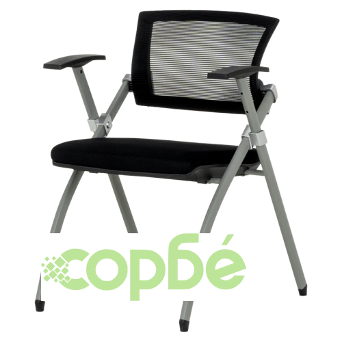 Черен Посетителски Стол Comfortino 1703 с Дишаща Облегалка ➤ топ цена ➤ sorbe.bg