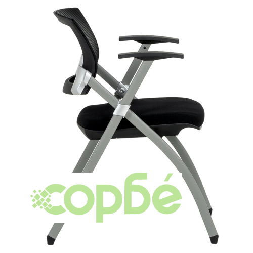 Черен Посетителски Стол Comfortino 1703 с Дишаща Облегалка ➤ топ цена ➤ sorbe.bg