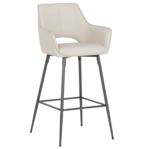 Бар стол TELFORD 2 от силиконова кожа в капучино