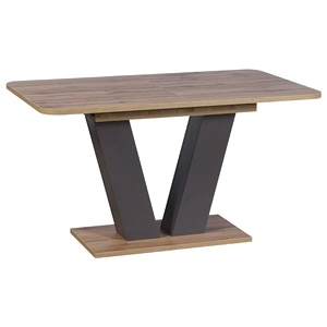 Разтегателна трапезна маса VEGAS - дъб вотан / тъмносив