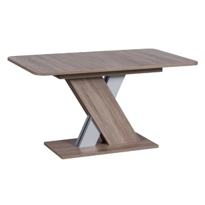 Разтегателна трапезна маса EXEL - дъб трюфел / алуминий