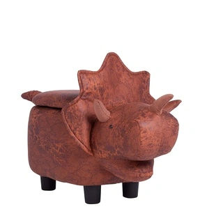 Детска табуретка с ракла - кафяв динозавър