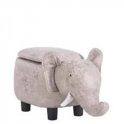 Детска табуретка с ракла - сив слон