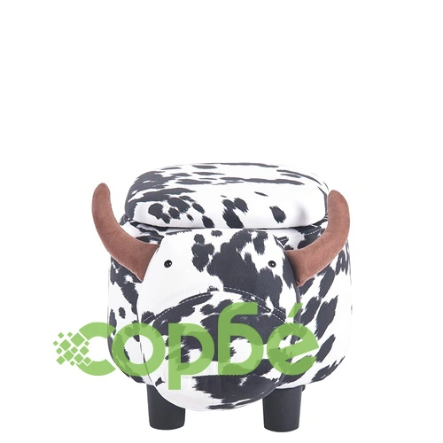 Детска табуретка с ракла - черно-бяла крава ➤ топ цена ➤ sorbe.bg