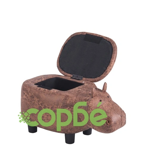 Детска табуретка с ракла - кафяв хипопотам ➤ топ цена ➤ sorbe.bg