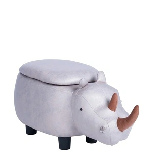 Детска табуретка с ракла - сив носорог