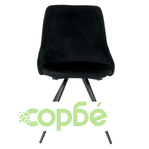 Черен трапезен стол NEWPORT с метални крака ➤ топ цена ➤ sorbe.bg