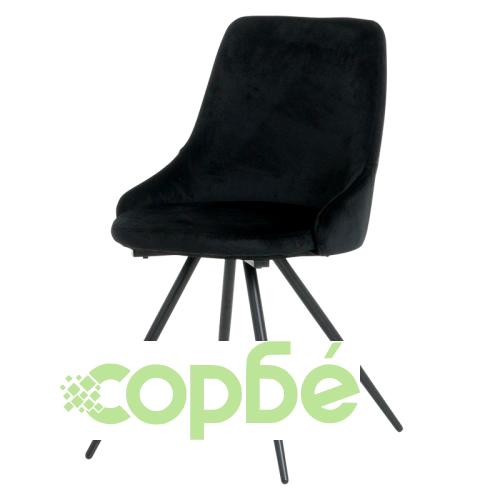 Черен трапезен стол NEWPORT с метални крака ➤ топ цена ➤ sorbe.bg