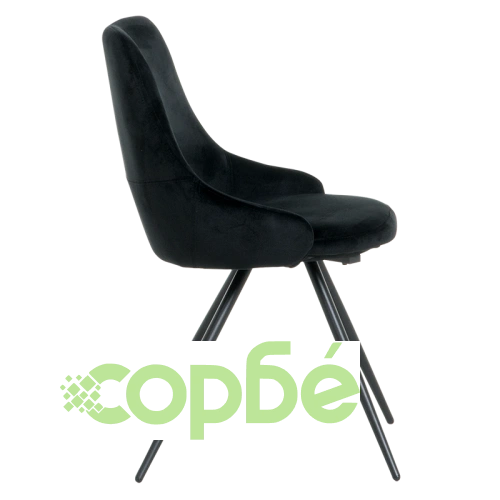 Черен трапезен стол NEWPORT с метални крака ➤ топ цена ➤ sorbe.bg