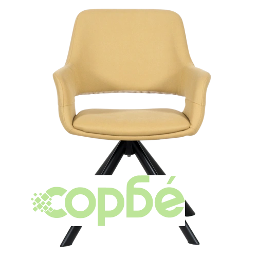 Жълт Трапезен Стол DEVON с Дамаска и Метална База ➤ топ цена ➤ sorbe.bg