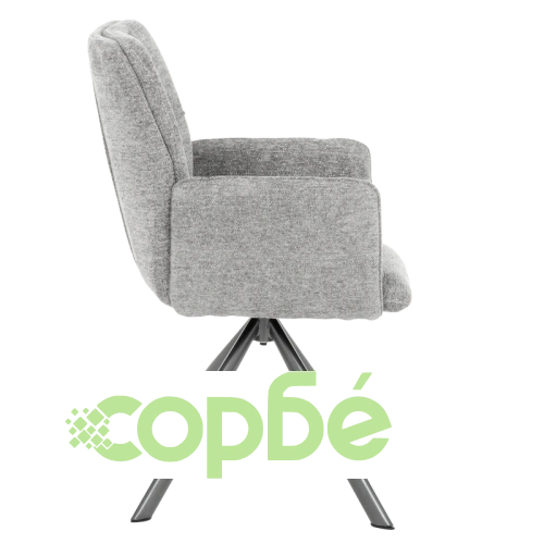 Сив Трапезен Стол BURY 2 с Въртене на 360° ➤ топ цена ➤ sorbe.bg