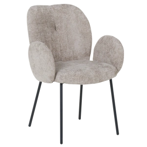 Бежов Трапезен Стол OLIVER с Дамаска и Метални Крака