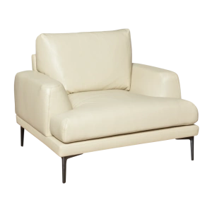 Елегантен Кожен Фотьойл GRASTEN LUX - Крем