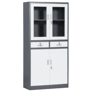 Комбиниран Метален Шкаф Comfortino CR-1247 - Бял и Графит