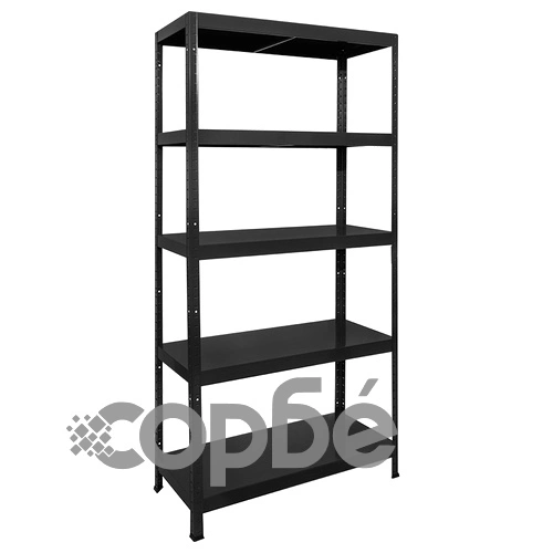 Метален стелаж HARD 180x90x40 см, до 90 кг на рафт - черен ➤ топ цена ➤ sorbe.bg