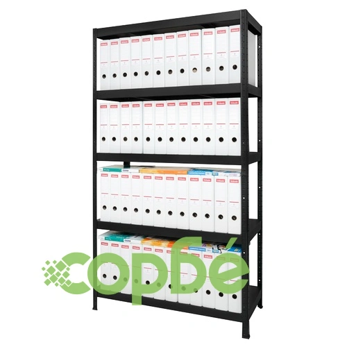 Метален стелаж HARD 180x80x40 см, до 90 кг на рафт  - черен ➤ топ цена ➤ sorbe.bg