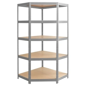 Ъглов метален стелаж STAR CORNER 180x90x35 см, до 250 кг на рафт - цинк