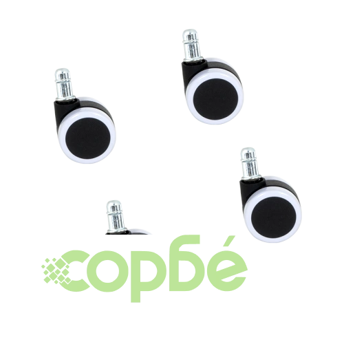 Комплект колелца за стол модел 1702-1710, 4 броя, бели ➤ топ цена ➤ sorbe.bg