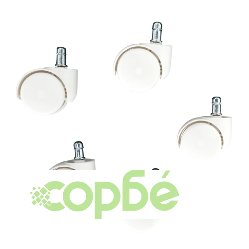 Офис Колела за Стол от Полипропилен - Комплект от 5, Бели ➤ топ цена ➤ sorbe.bg