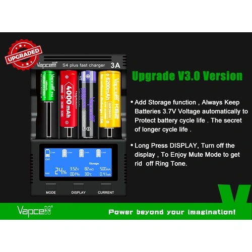 Зарядно устройство Vapcell S4 Plus V3.0 ➤ топ цена ➤ sorbe.bg