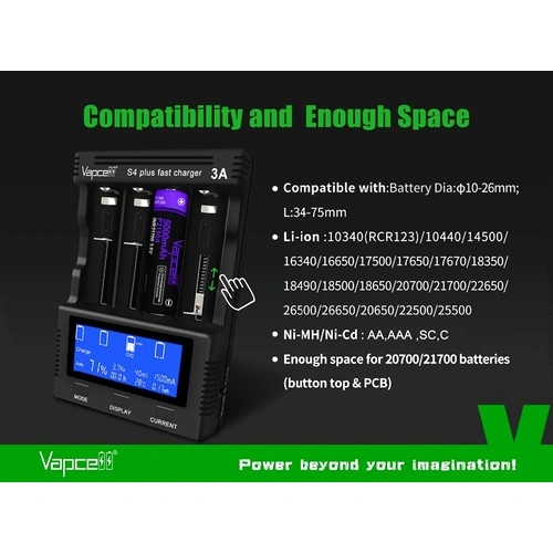 Зарядно устройство Vapcell S4 Plus V3.0 ➤ топ цена ➤ sorbe.bg