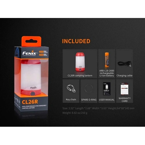 Къмпинг лампа Fenix CL26R LED - черна ➤ топ цена ➤ sorbe.bg