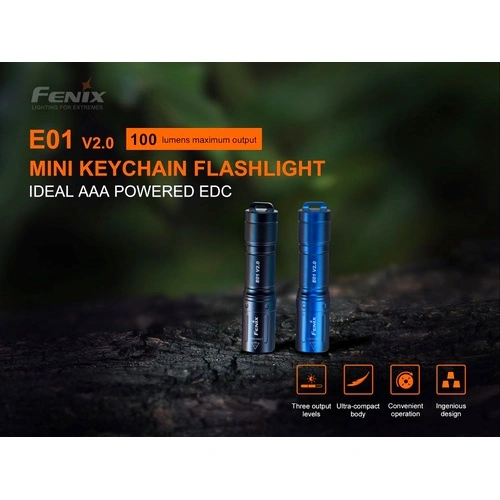 Фенер Fenix E01 V2.0 LED - черен ➤ топ цена ➤ sorbe.bg