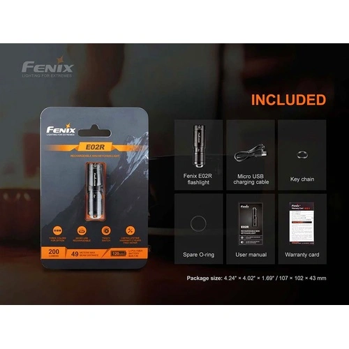 Фенер Fenix E02R LED - черен ➤ топ цена ➤ sorbe.bg