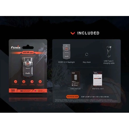 Фенер Fenix E03R V2.0 за ключодържател - сив ➤ топ цена ➤ sorbe.bg