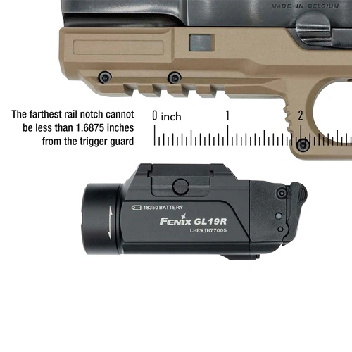 Пистолетен фенер Fenix GL19R - подцевен ➤ топ цена ➤ sorbe.bg