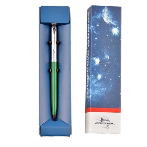 Химикалка Fisher Space Pen Cap-O-Matic Chrome cap Green barrel 775-GR в подаръчна кутия ➤ топ цена ➤ sorbe.bg